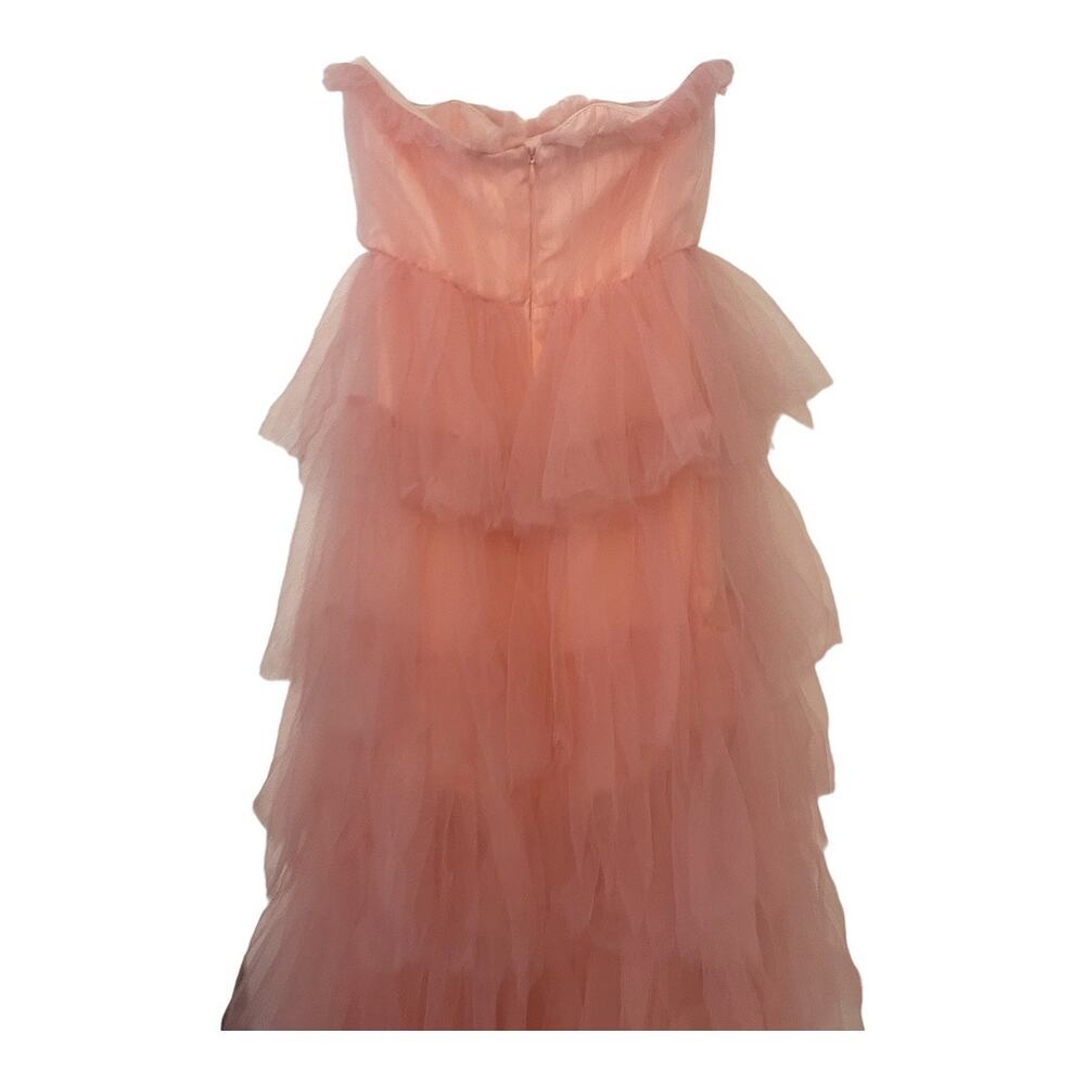 Lovers and Friends Bobbit Gown Strapless Tiered Ruffle Tulle Bridal Wedding XS - Picture 9 of 16